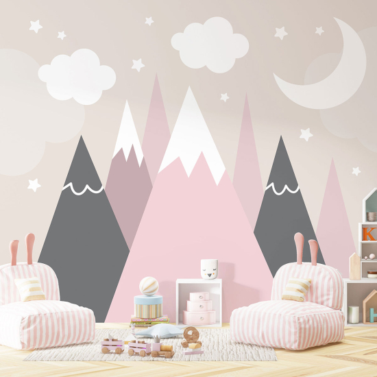 Panoramic Wallpaper - Kid Wall Mural - Mountains