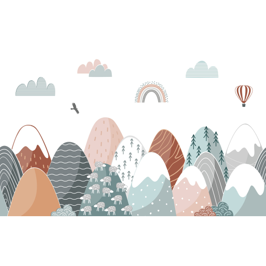 Panoramic Wallpaper - Kid Wall Mural - Mountains