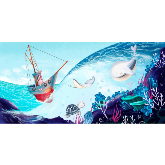 Panoramic Wallpaper - Kid Wall Mural - Ocean