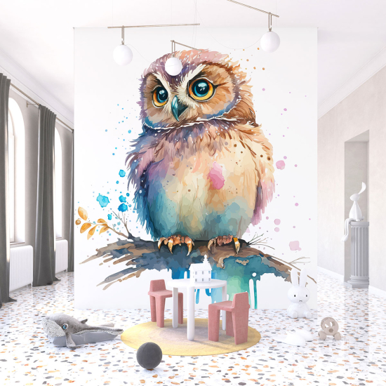 Panoramic Wallpaper - Kid Wall Mural - Owl