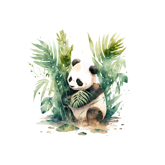 Panoramic Wallpaper - Kid Wall Mural - Panda