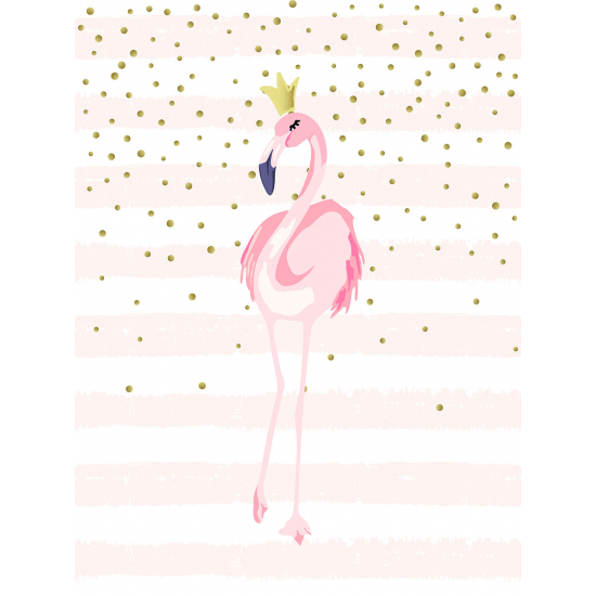 Panoramic Wallpaper - Kid Wall Mural - Pink flamingo