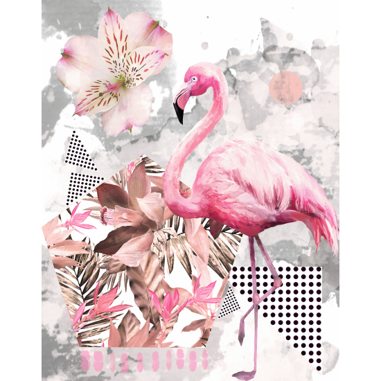 Panoramic Wallpaper - Kid Wall Mural - Pink Flamingo