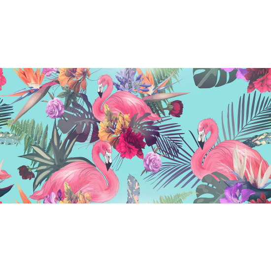 Panoramic Wallpaper - Kid Wall Mural - Pink Flamingos