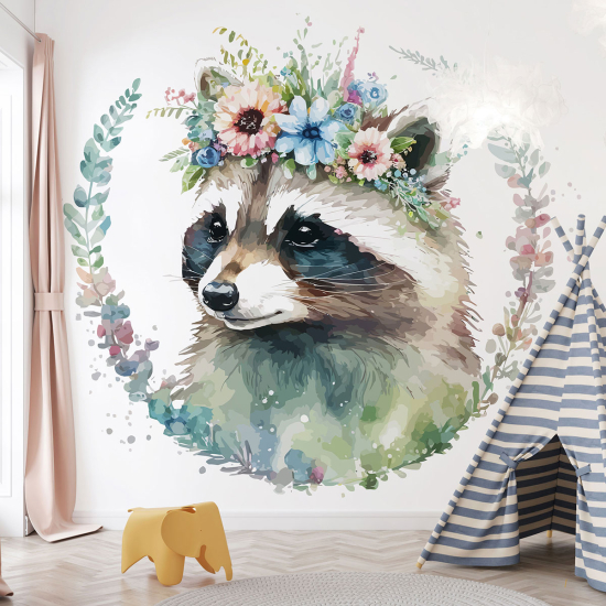 Panoramic Wallpaper - Kid Wall Mural - Raccoon