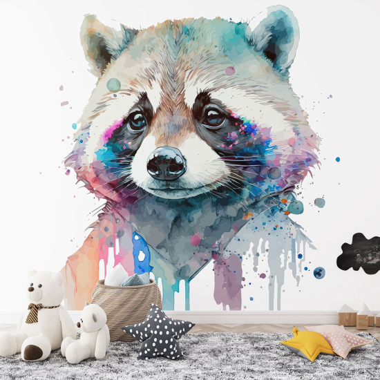 Panoramic Wallpaper - Kid Wall Mural - Raccoon