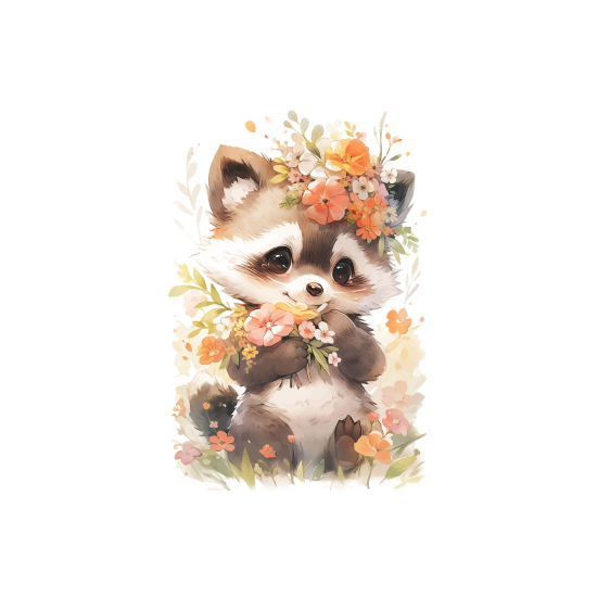 Panoramic Wallpaper - Kid Wall Mural - Raccoon