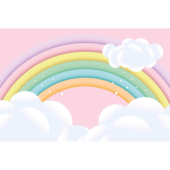 Panoramic Wallpaper - Kid Wall Mural - Rainbow