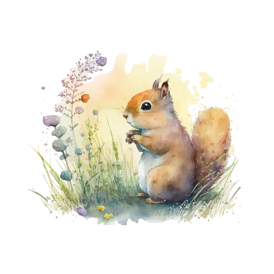 Panoramic Wallpaper - Kid Wall Mural - Squirrel