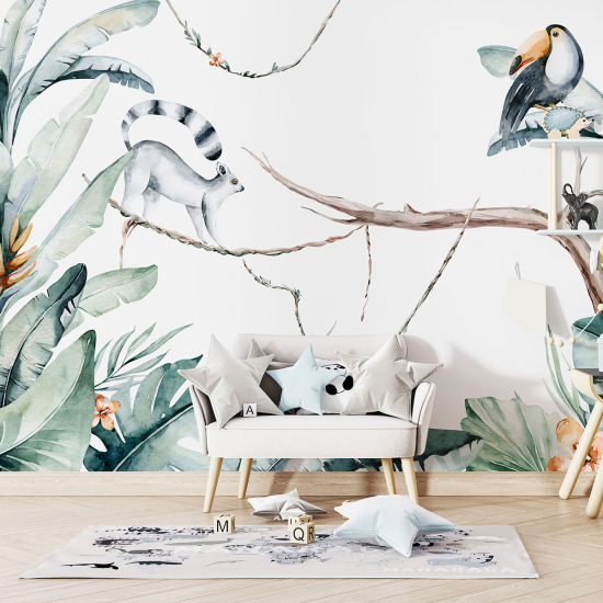 Panoramic Wallpaper - Kid Wall Mural - Tropical forest