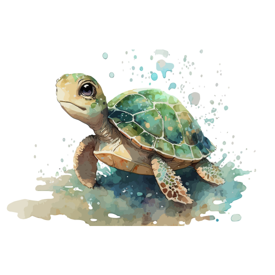 Panoramic Wallpaper - Kid Wall Mural - Turtle