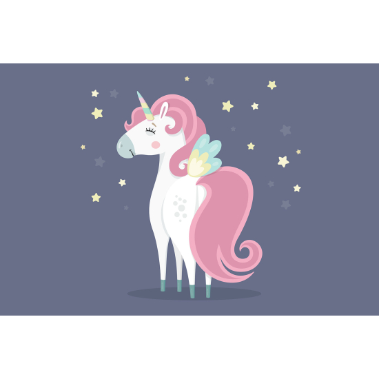 Panoramic Wallpaper - Kid Wall Mural - Unicorn Stars