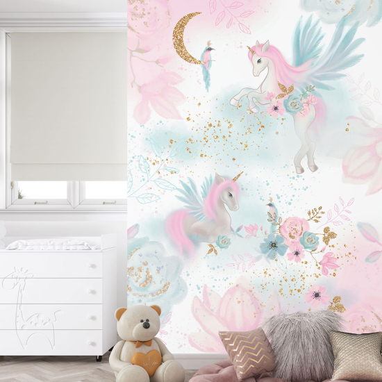 Panoramic Wallpaper - Kid Wall Mural - Unicorns