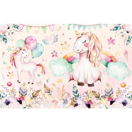 Panoramic Wallpaper - Kid Wall Mural - Unicorns