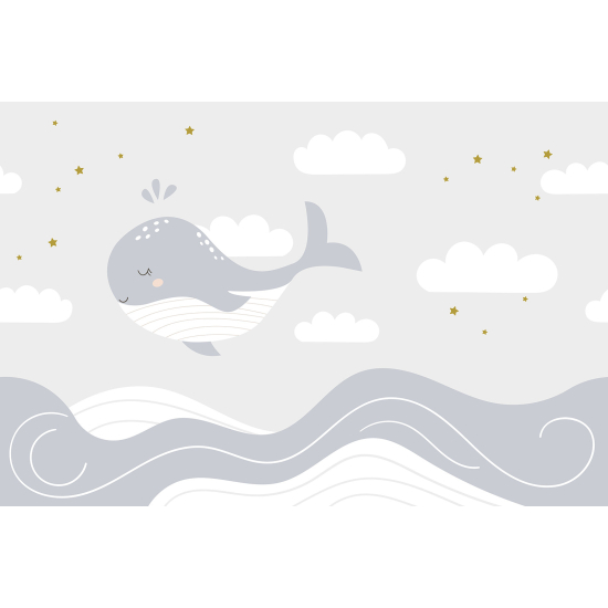 Panoramic Wallpaper - Kid Wall Mural - Whale