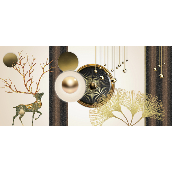 Panoramic Wallpaper - Wall Mural - 3D Deer Design