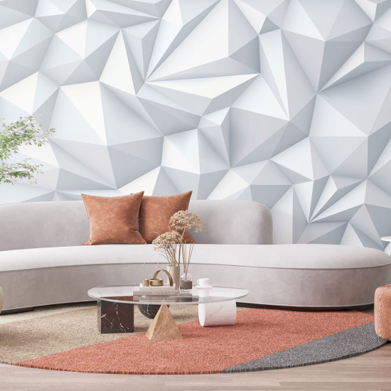 Panoramic Wallpaper - Wall Mural - 3D Effect Geometric Shapes