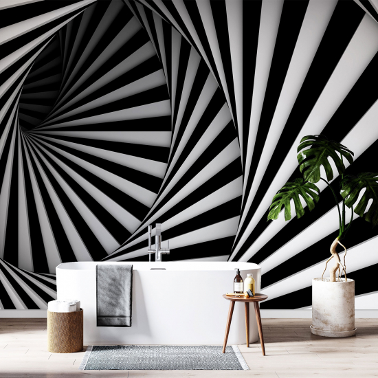 Panoramic Wallpaper - Wall Mural - 3D Effect Spirals