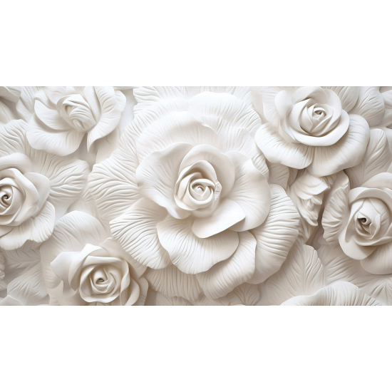 Panoramic Wallpaper - Wall Mural - 3D Flowers