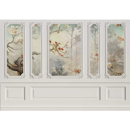 Panoramic Wallpaper - Wall Mural - 3D Molding Landscape