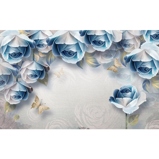 Panoramic Wallpaper - Wall Mural - 3D Roses