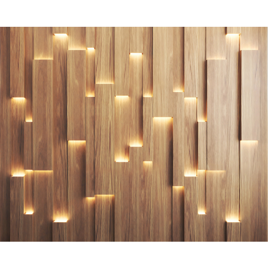 Panoramic Wallpaper - Wall Mural - 3D Wood