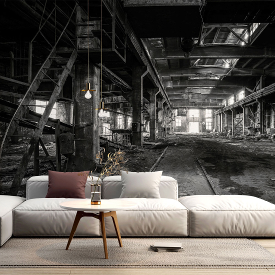 Panoramic Wallpaper - Wall Mural - Abandoned factory