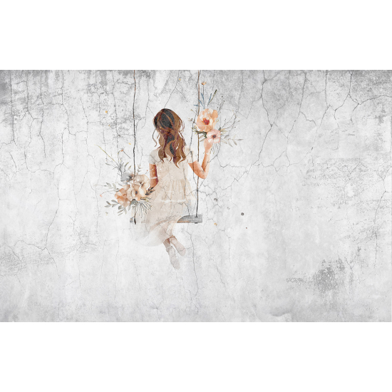 Panoramic Wallpaper - Wall Mural - Abstract Swing Girl