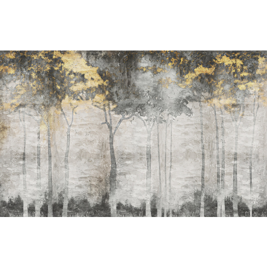 Panoramic Wallpaper - Wall Mural - Abstract Trees