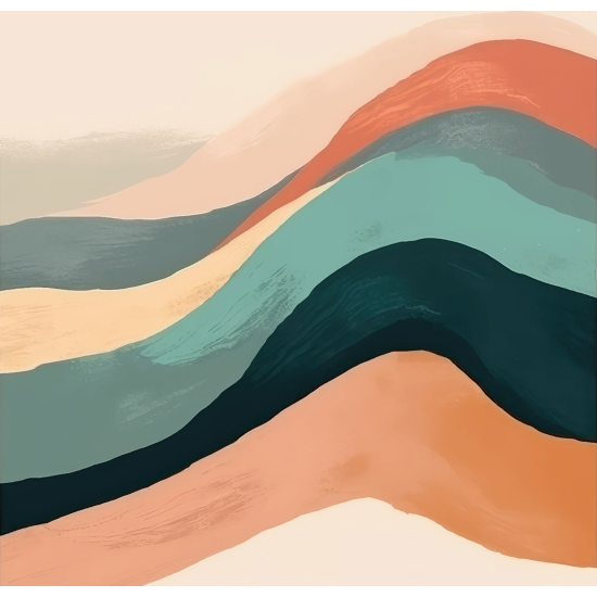 Panoramic Wallpaper - Wall Mural - Abstract Waves