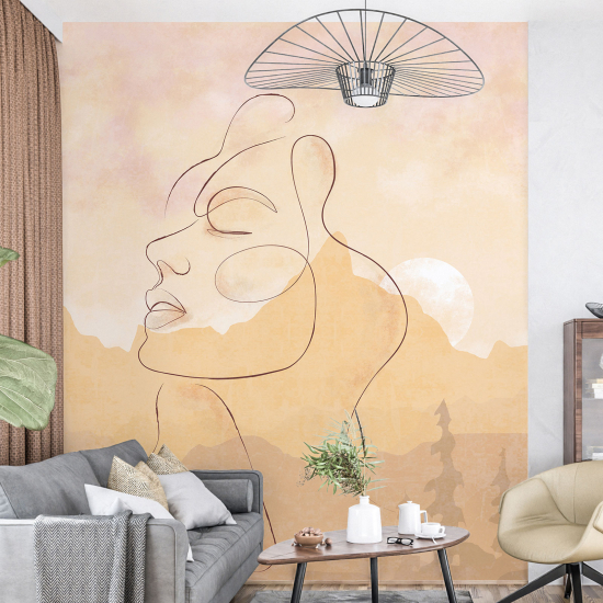 Panoramic Wallpaper - Wall Mural - Abstract Woman