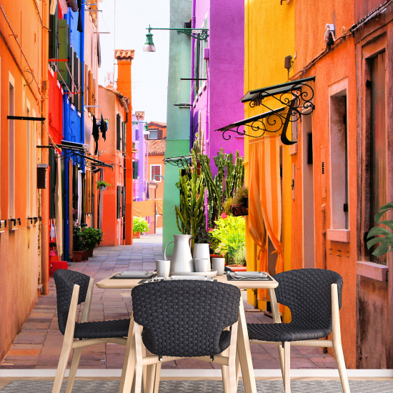 Panoramic Wallpaper - Wall Mural - Alley of Burano