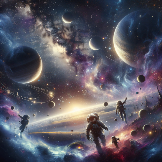 Panoramic Wallpaper - Wall Mural - Astronauts