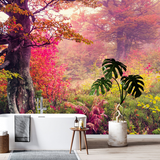 Panoramic Wallpaper - Wall Mural - Autumn Forest