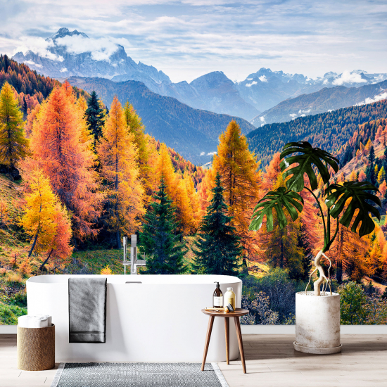 Panoramic Wallpaper - Wall Mural - Autumn Forest