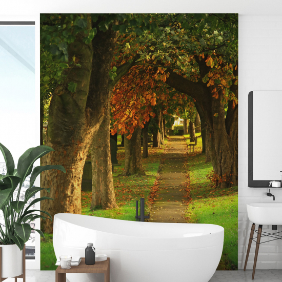 Panoramic Wallpaper - Wall Mural - Autumn Path