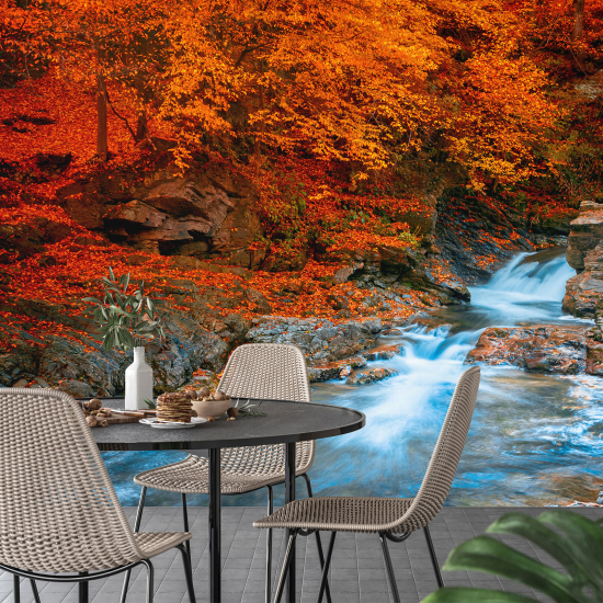 Panoramic Wallpaper - Wall Mural - Autumn River