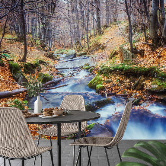 Panoramic Wallpaper - Wall Mural - Autumn River