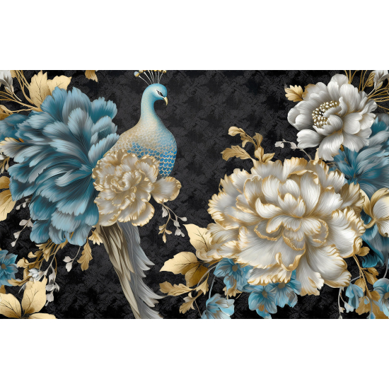 Panoramic Wallpaper - Wall Mural - Bird Flowers