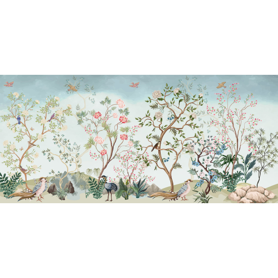 Panoramic Wallpaper - Wall Mural - Bird Garden