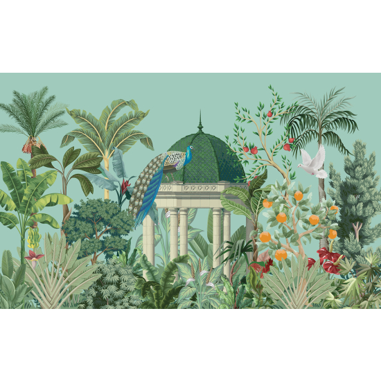 Panoramic Wallpaper - Wall Mural - Bird Garden