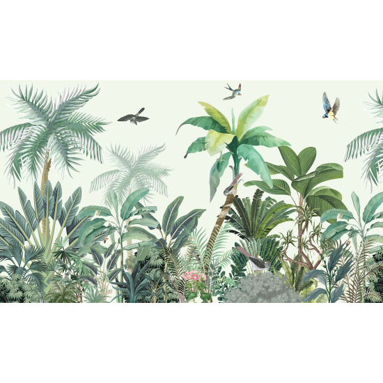 Panoramic Wallpaper - Wall Mural - Bird Garden