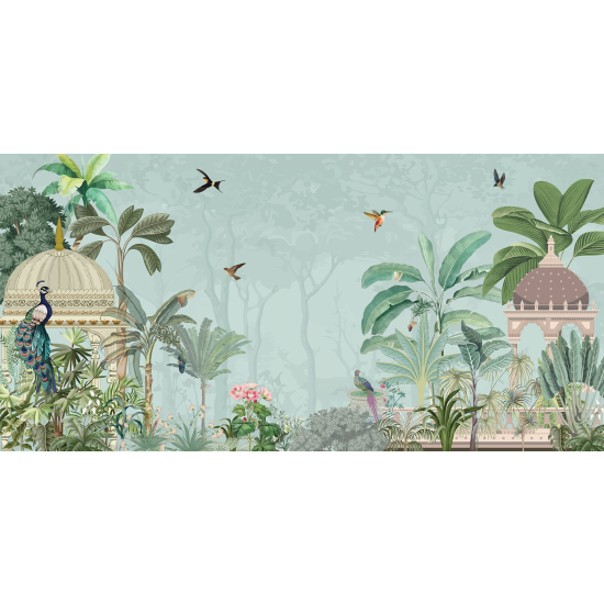 Panoramic Wallpaper - Wall Mural - Bird Garden