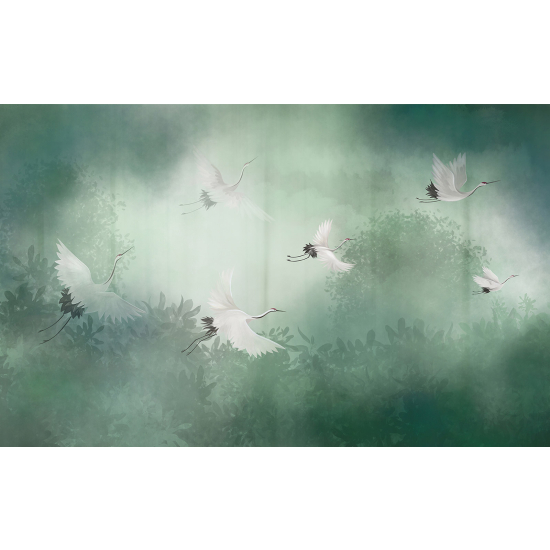 Panoramic Wallpaper - Wall Mural - Bird Garden