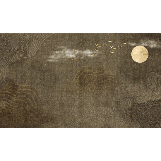 Panoramic Wallpaper - Wall Mural - Boho Full Moon