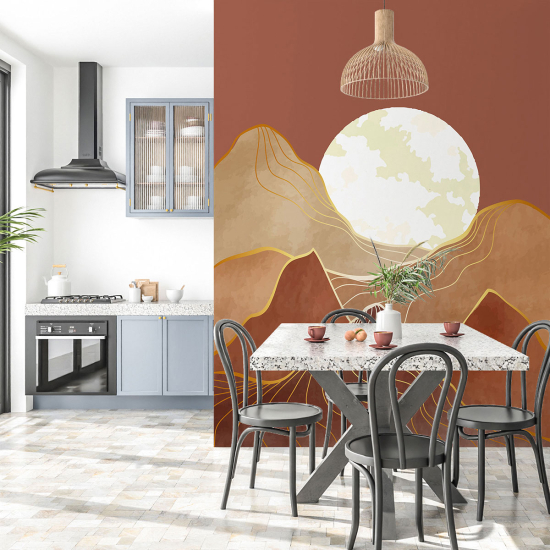 Panoramic Wallpaper - Wall Mural - Boho Landscape