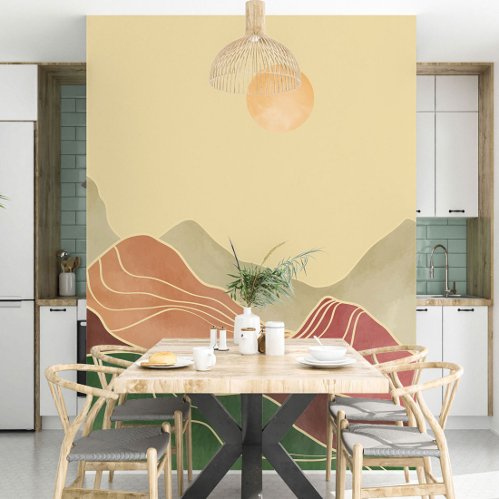 Panoramic Wallpaper - Wall Mural - Boho Landscape