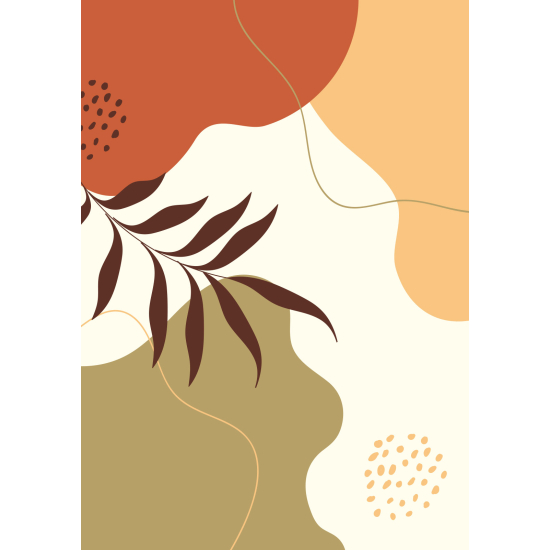 Panoramic Wallpaper - Wall Mural - Boho Leaf