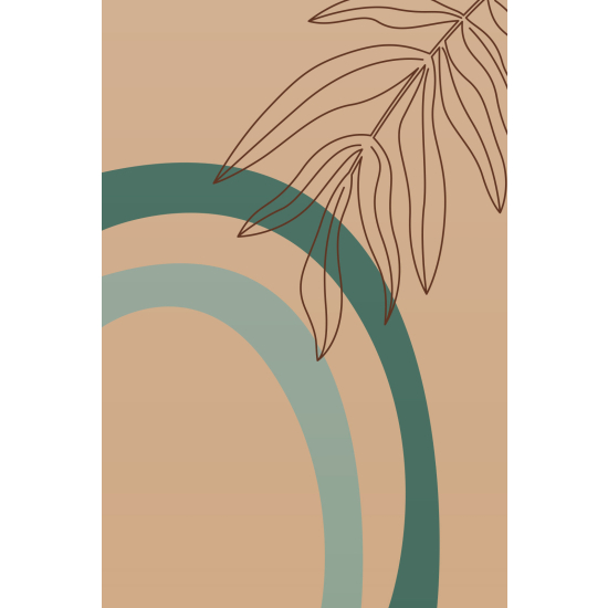 Panoramic Wallpaper - Wall Mural - Boho Leaf