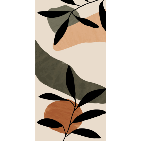 Panoramic Wallpaper - Wall Mural - Boho Leaves